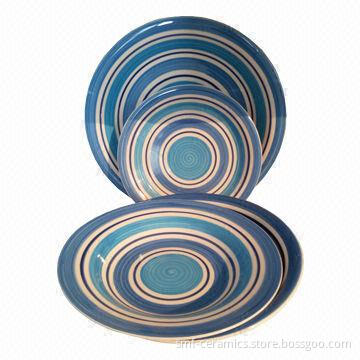 18-piece Ceramic Dinnerware Set with Color Glazed, FDA, 84/500/EEC, LFGB Marks